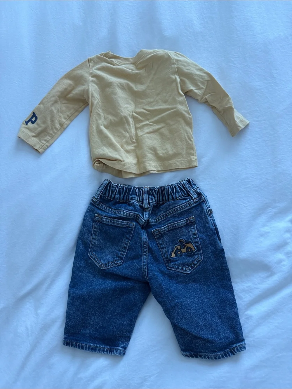 GAP Kids Tonka Yellow Top and Blue Denim Shorts Set